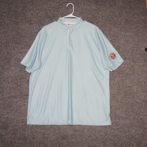 HL Sport‎ Performance Luxury Polo Shirt Mens XL Blue Gingham GP1 University Logo